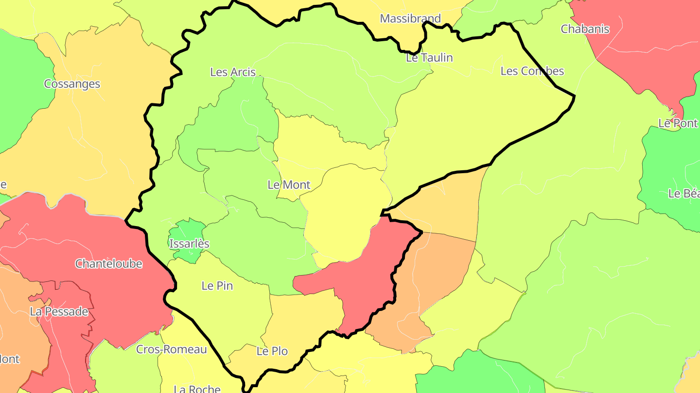 Carte des prix de l'immobilier Issarlès