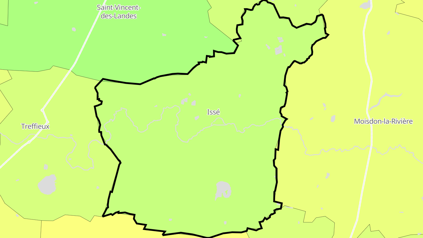 Carte des prix de l'immobilier Issé