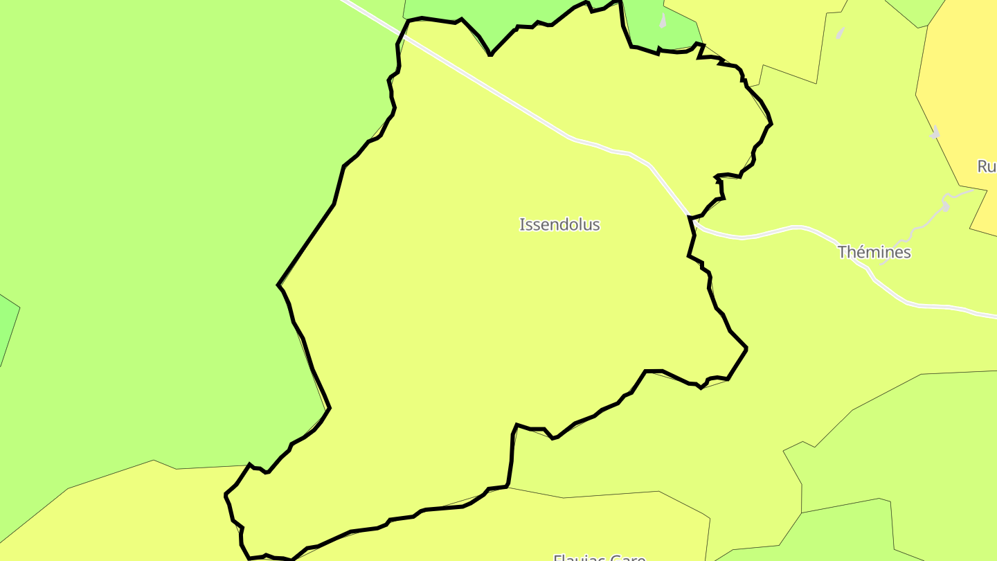 Carte des prix de l'immobilier Issendolus