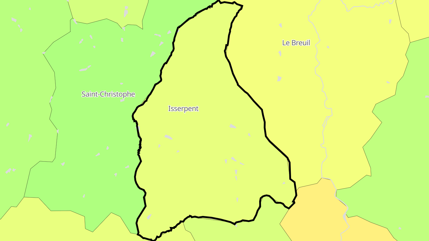 Carte des prix de l'immobilier Isserpent