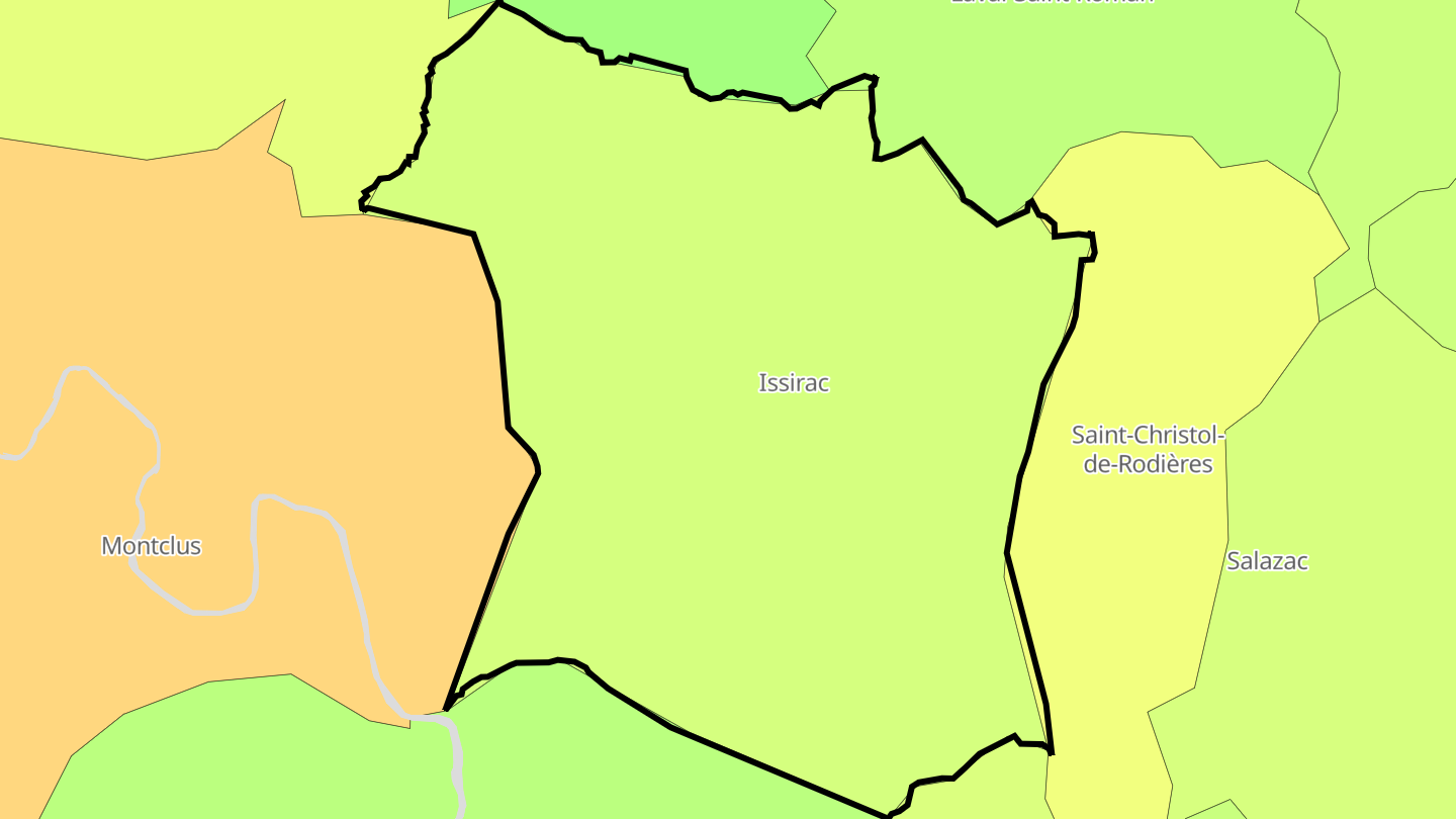 Carte des prix de l'immobilier Issirac