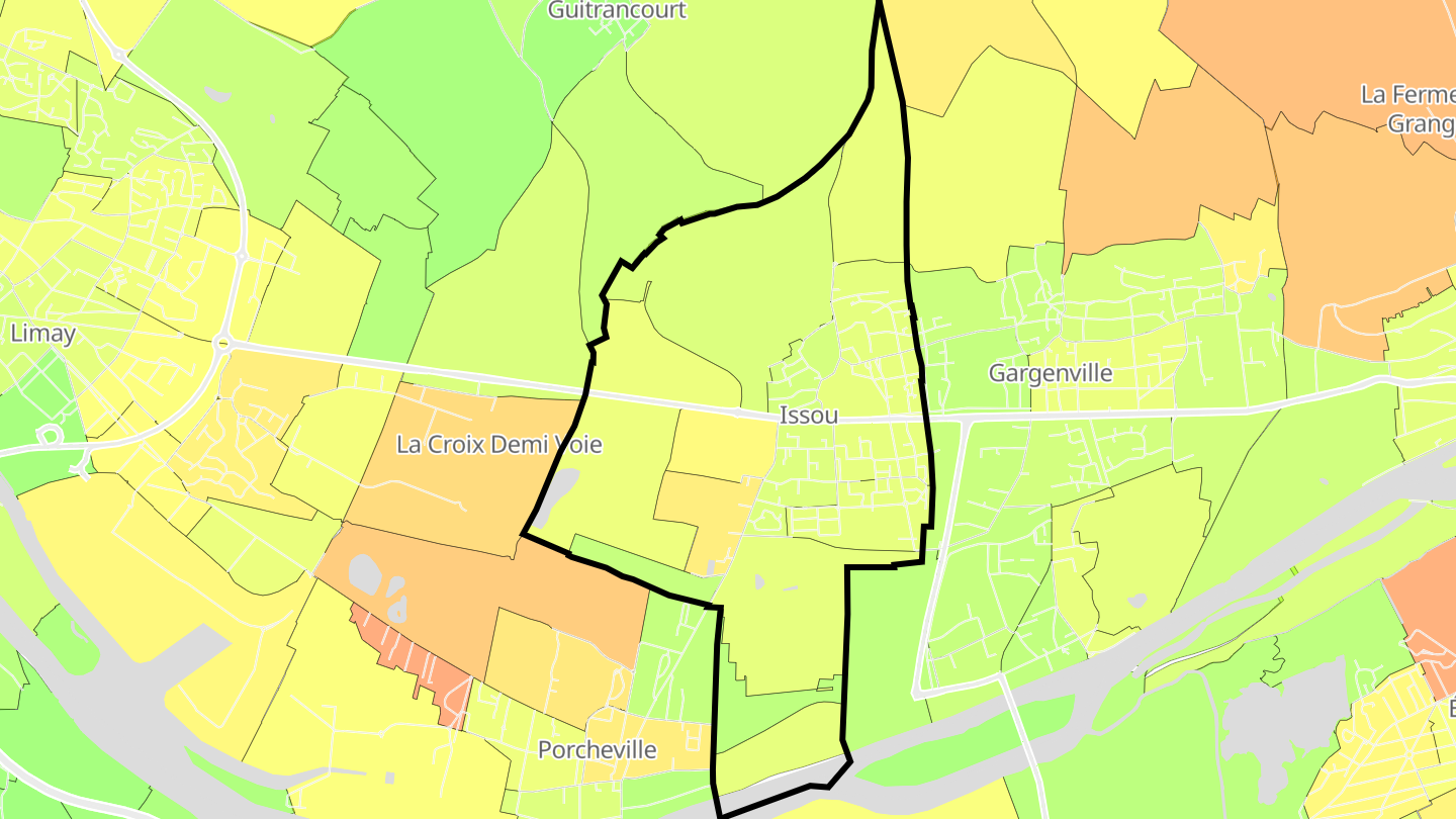 Carte des prix de l'immobilier Issou