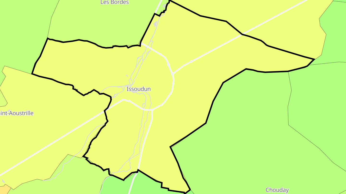 Carte des prix de l'immobilier Issoudun