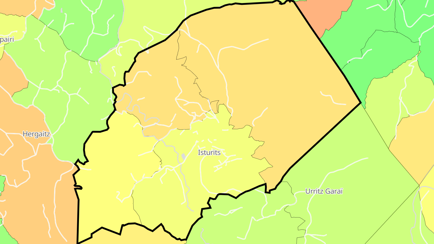 Carte des prix de l'immobilier Isturits
