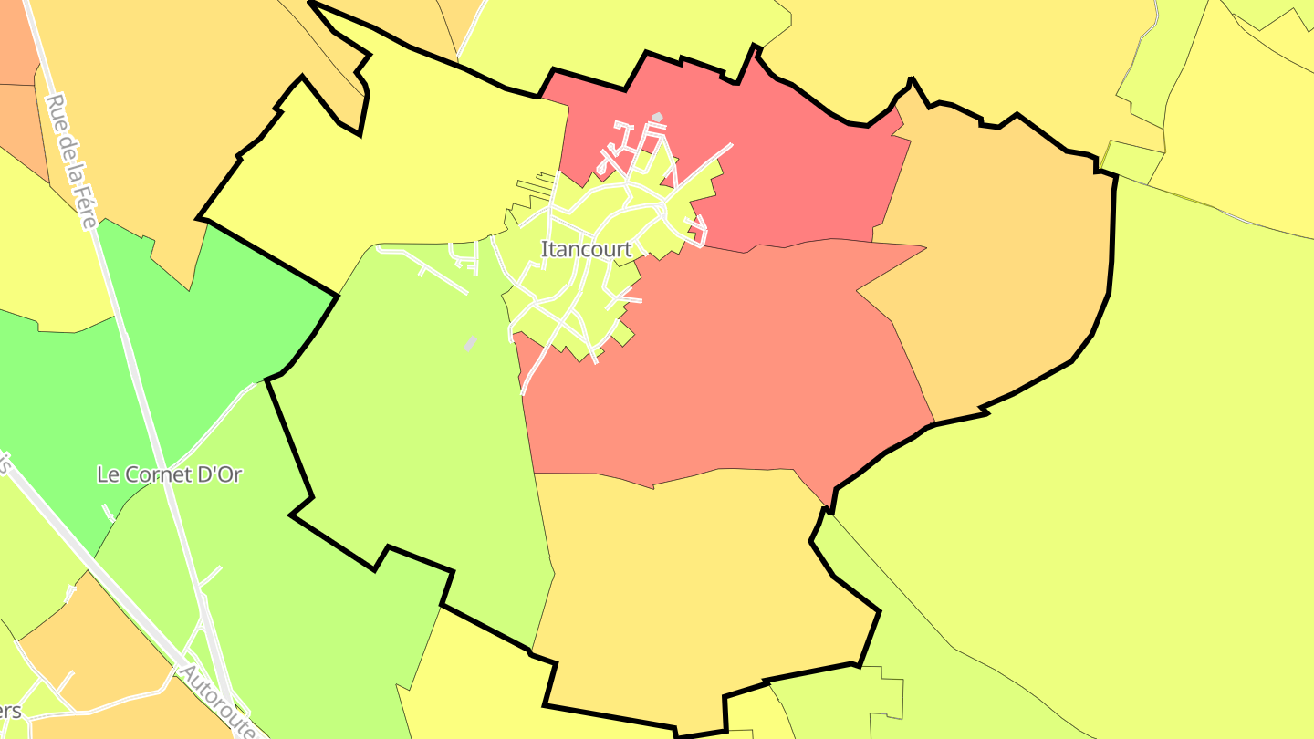 Carte des prix de l'immobilier Itancourt