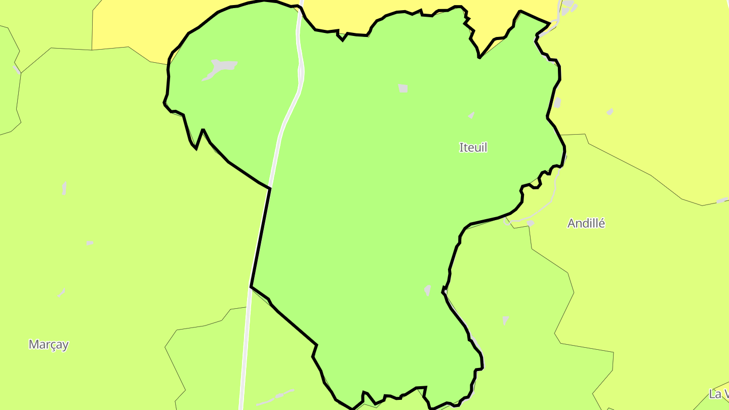 Carte des prix de l'immobilier Iteuil