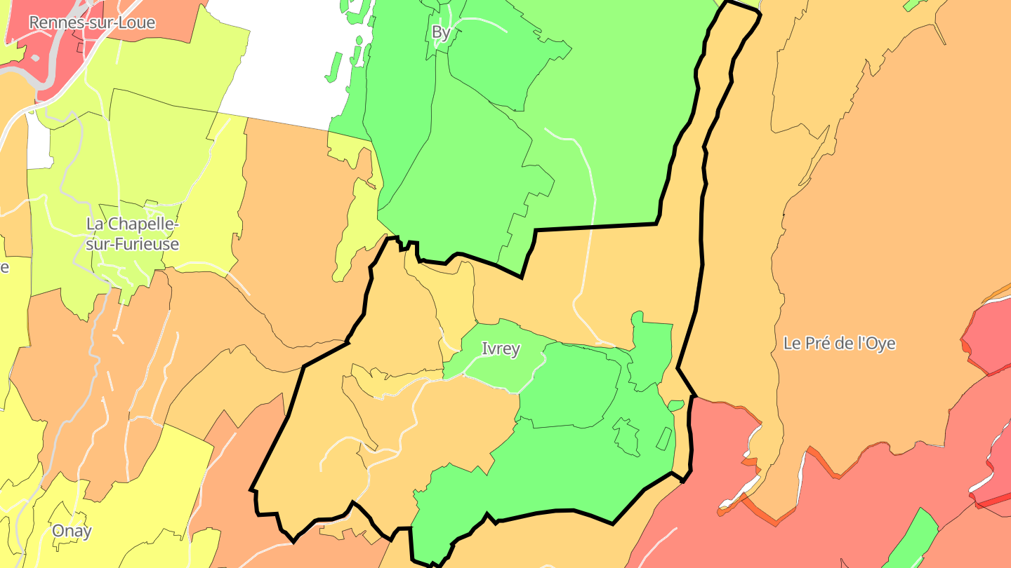 Carte des prix de l'immobilier Ivrey
