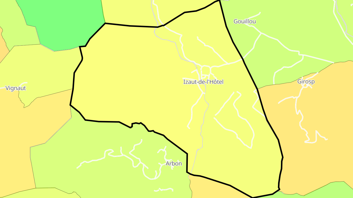 Carte des prix de l'immobilier Izaut-de-l'Hôtel