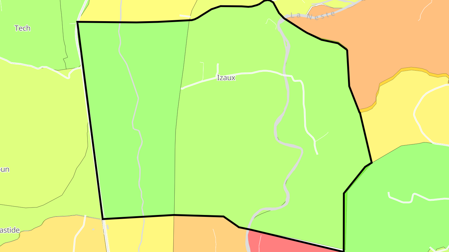 Carte des prix de l'immobilier Izaux