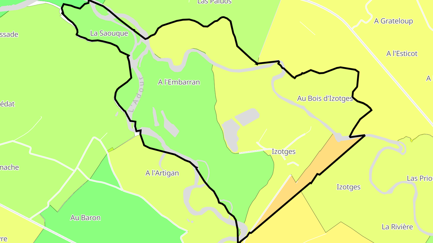 Carte des prix de l'immobilier Izotges