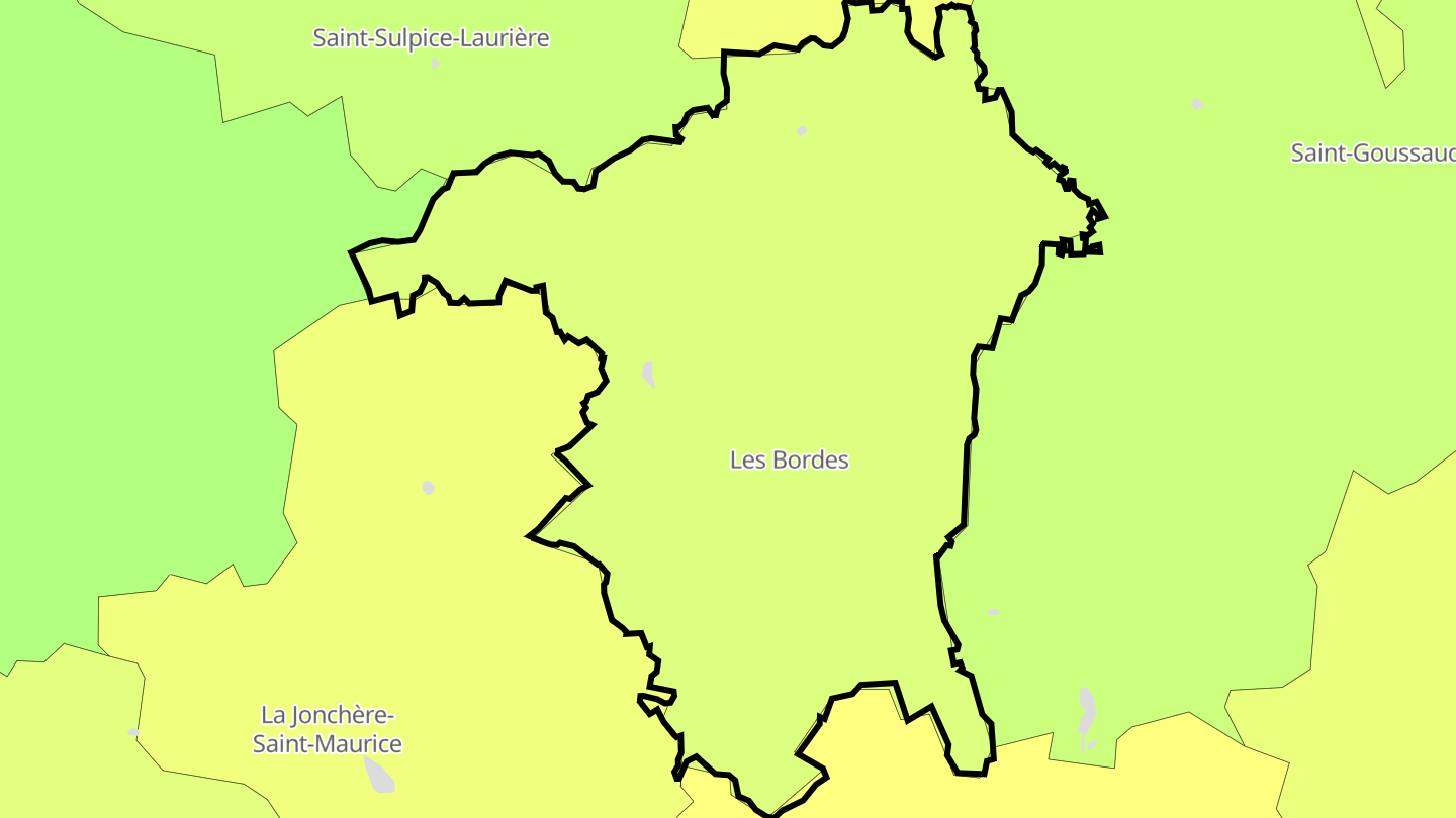 Carte des prix de l'immobilier Jabreilles-les-Bordes