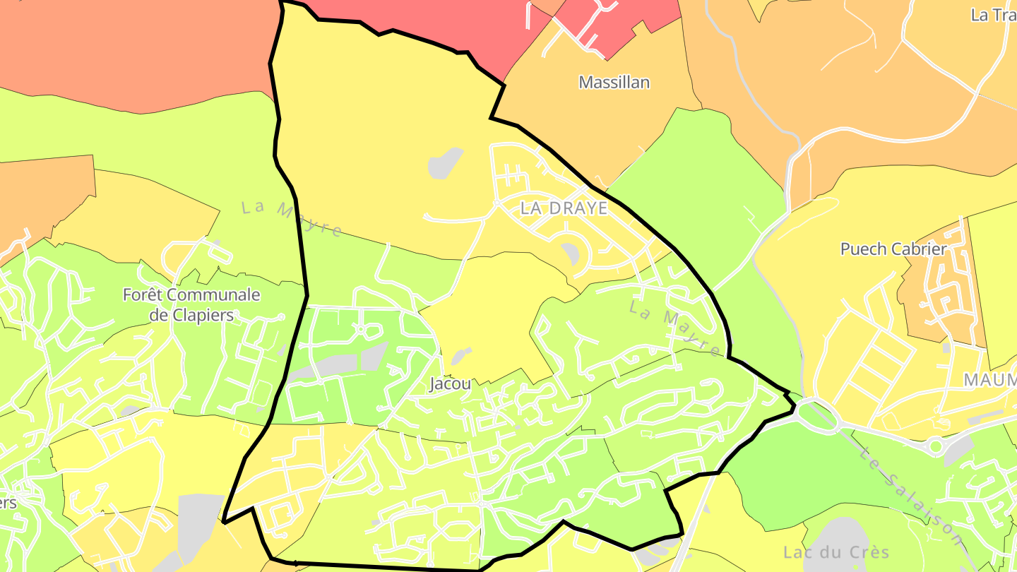Carte des prix de l'immobilier Jacou