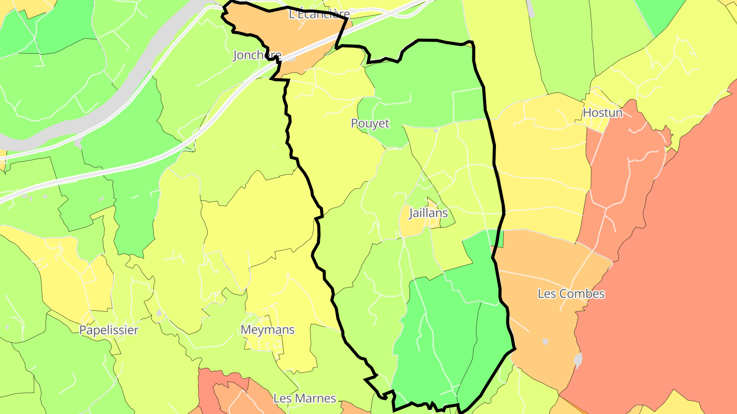 Carte des prix de l'immobilier Jaillans