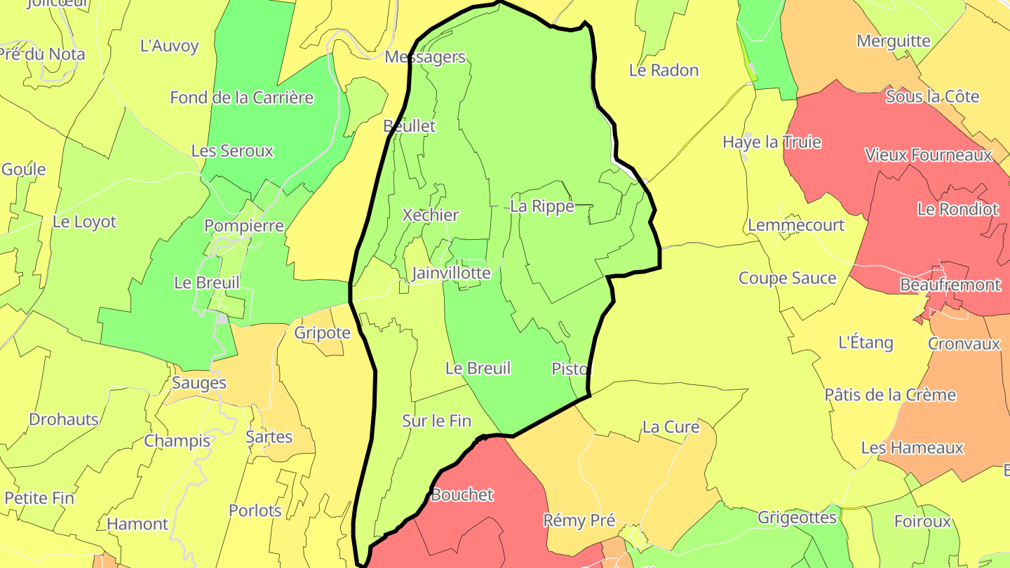 Carte des prix de l'immobilier Jainvillotte