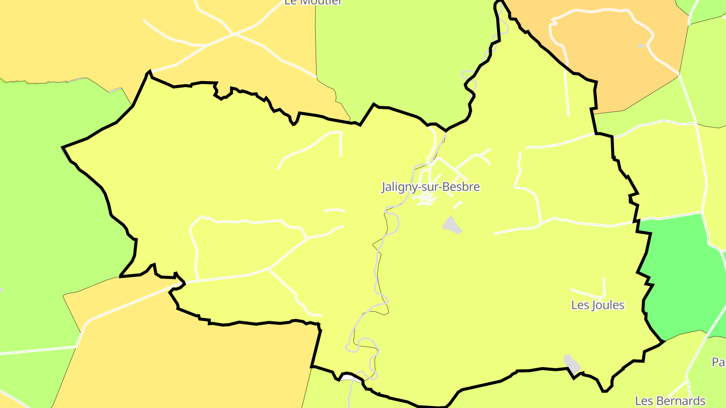 Carte des prix de l'immobilier Jaligny-sur-Besbre