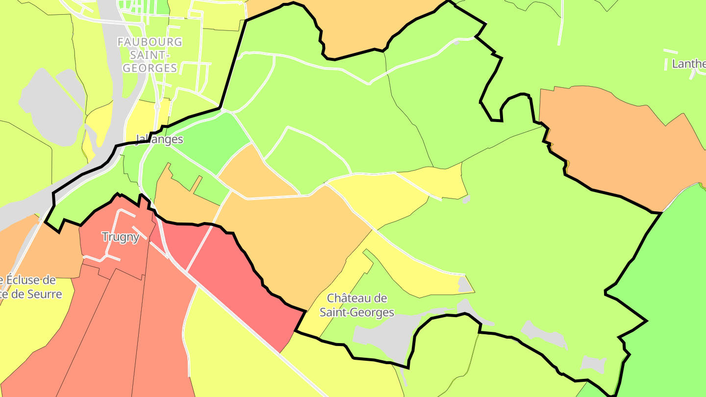 Carte des prix de l'immobilier Jallanges