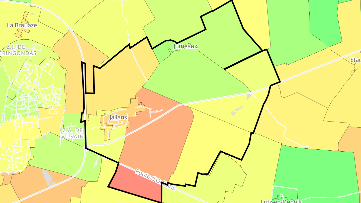 Carte des prix de l'immobilier Jallans