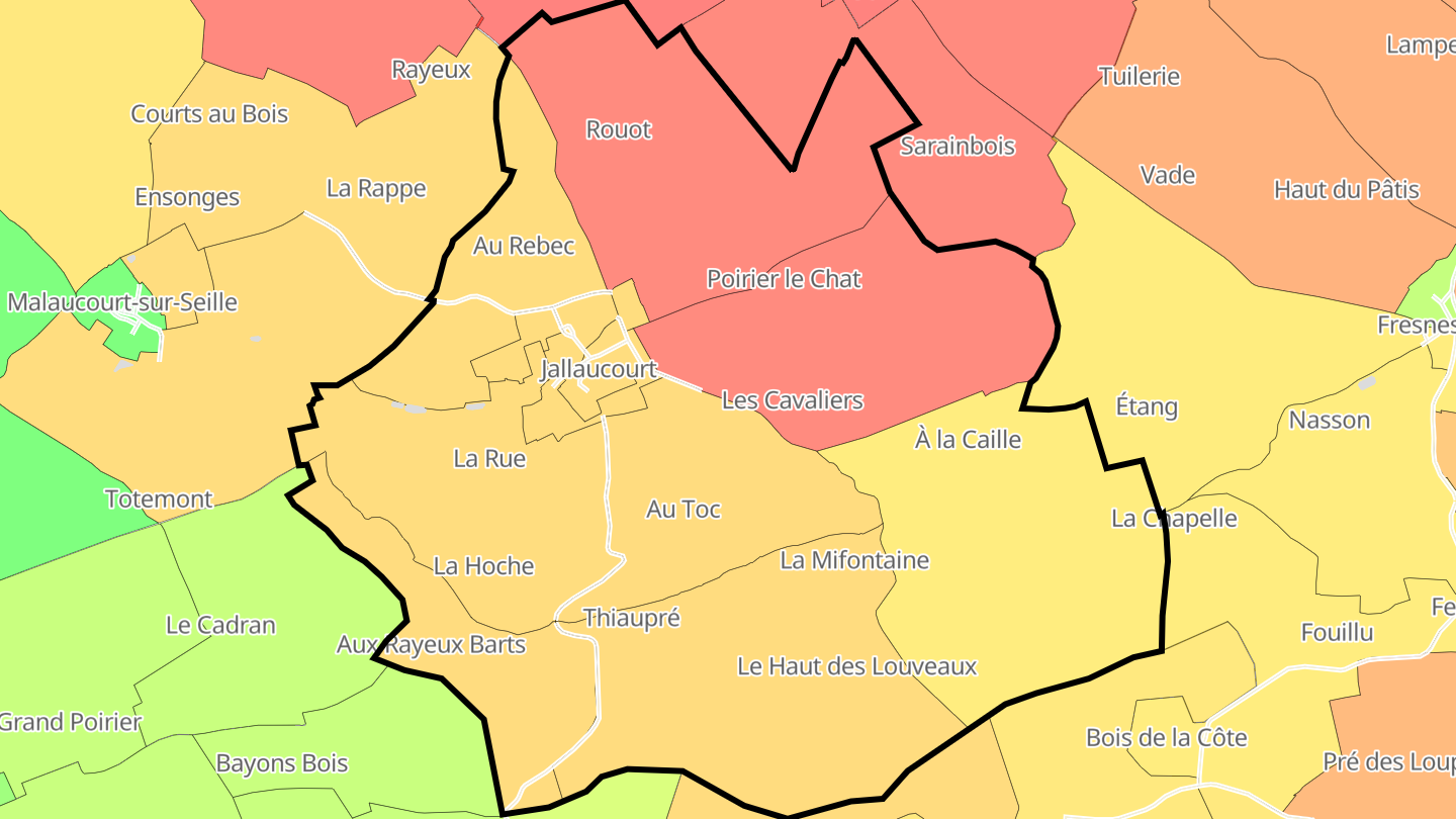 Carte des prix de l'immobilier Jallaucourt