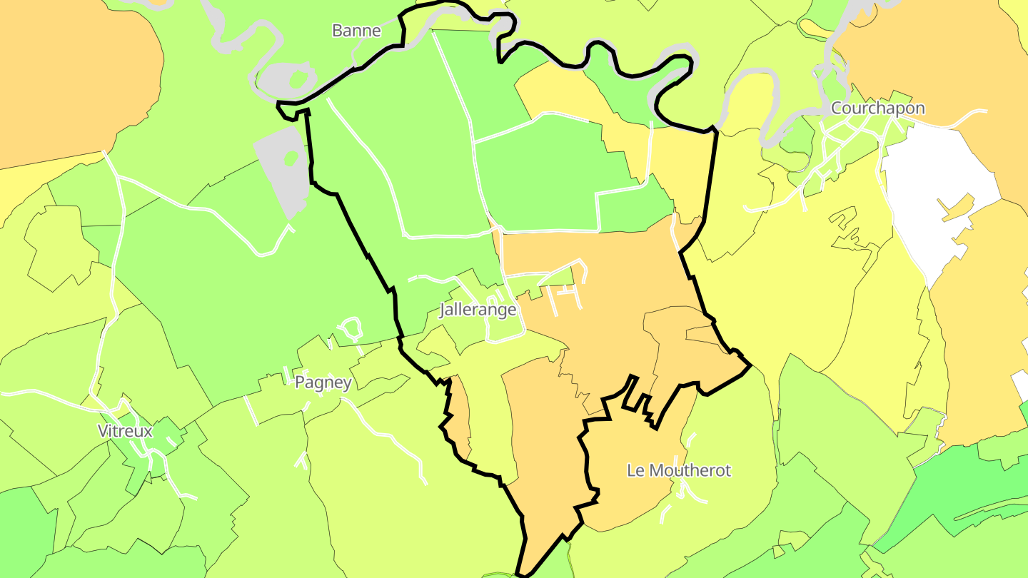 Carte des prix de l'immobilier Jallerange