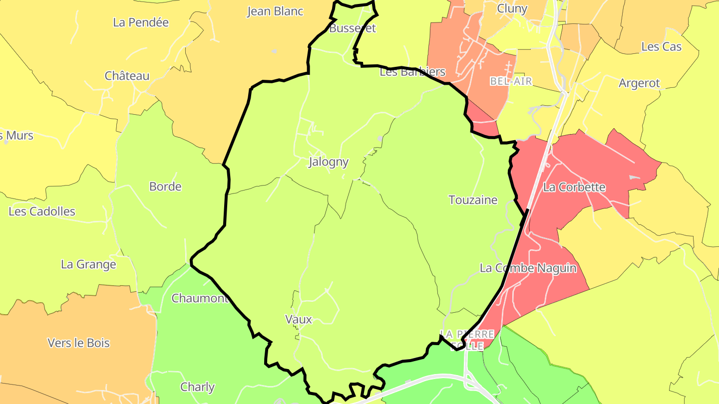 Carte des prix de l'immobilier Jalogny