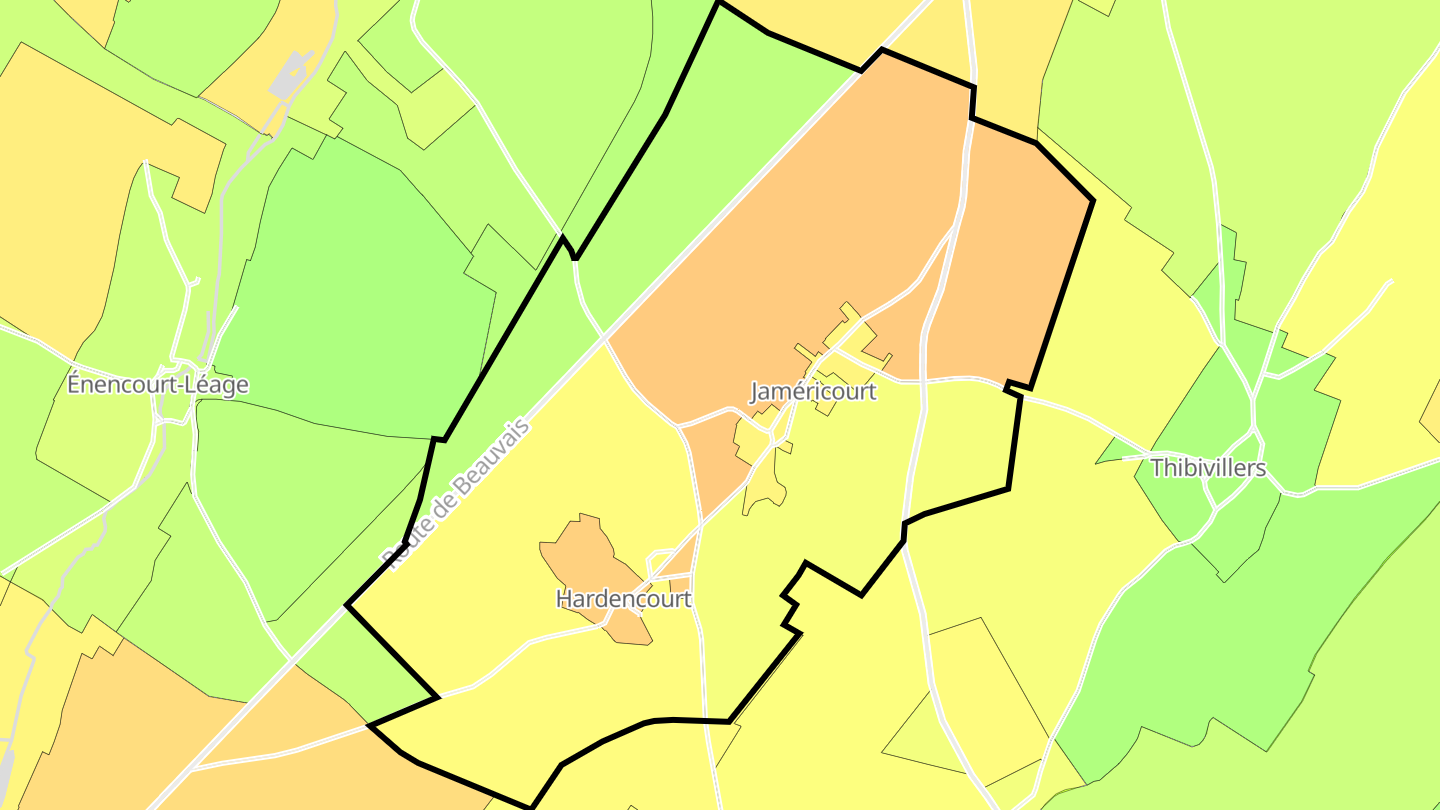 Carte des prix de l'immobilier Jaméricourt