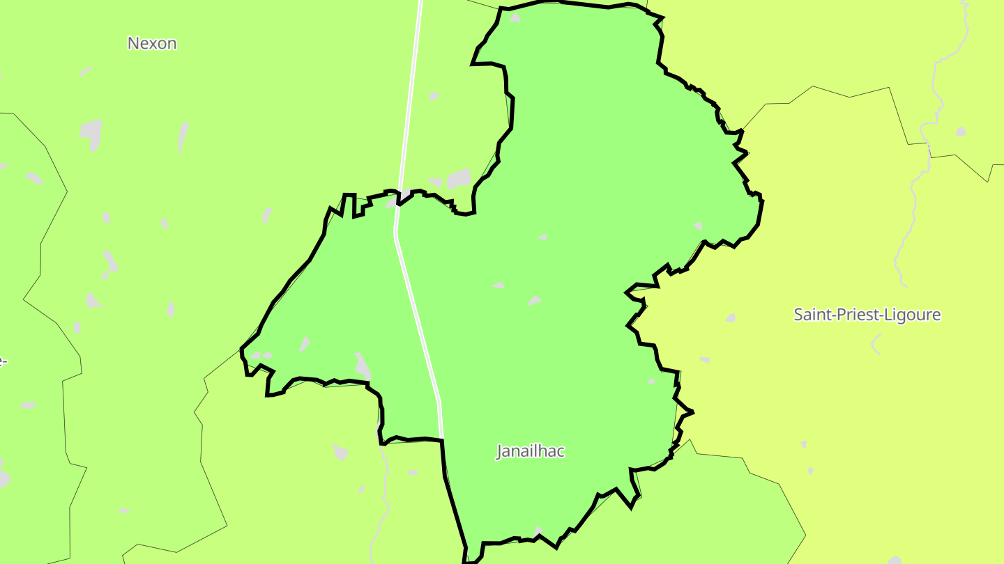 Carte des prix de l'immobilier Janailhac