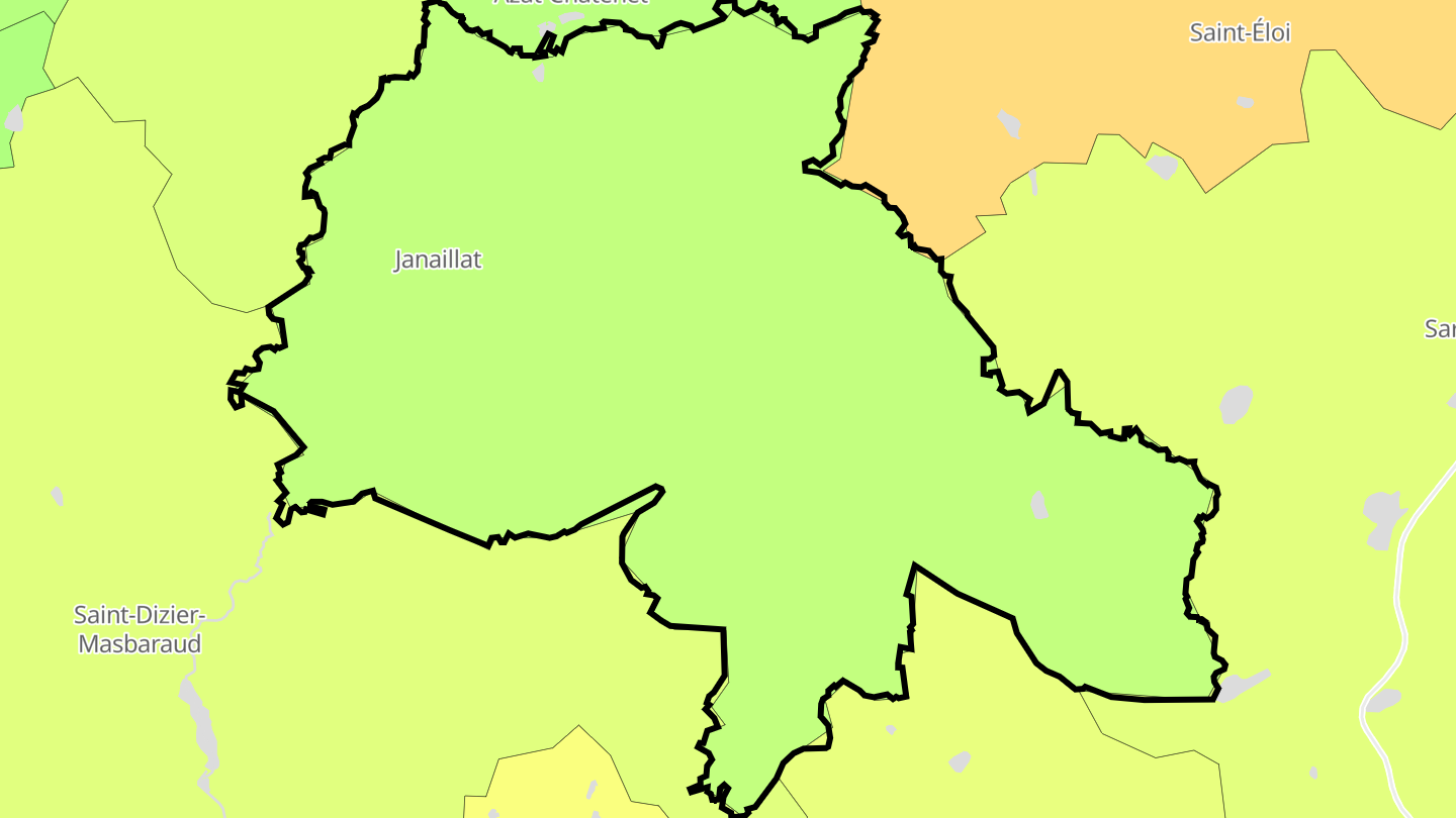 Carte des prix de l'immobilier Janaillat