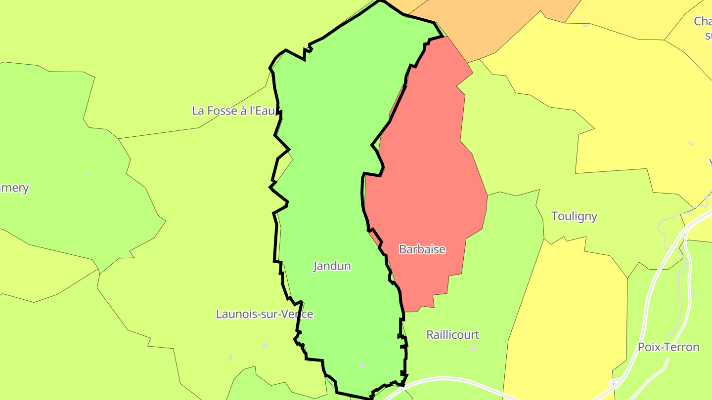 Carte des prix de l'immobilier Jandun
