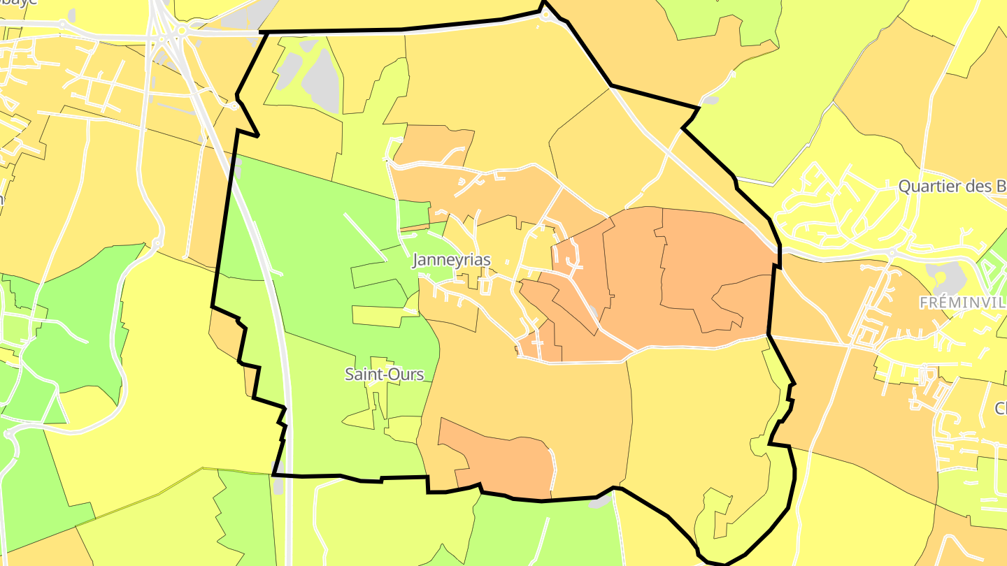Carte des prix de l'immobilier Janneyrias