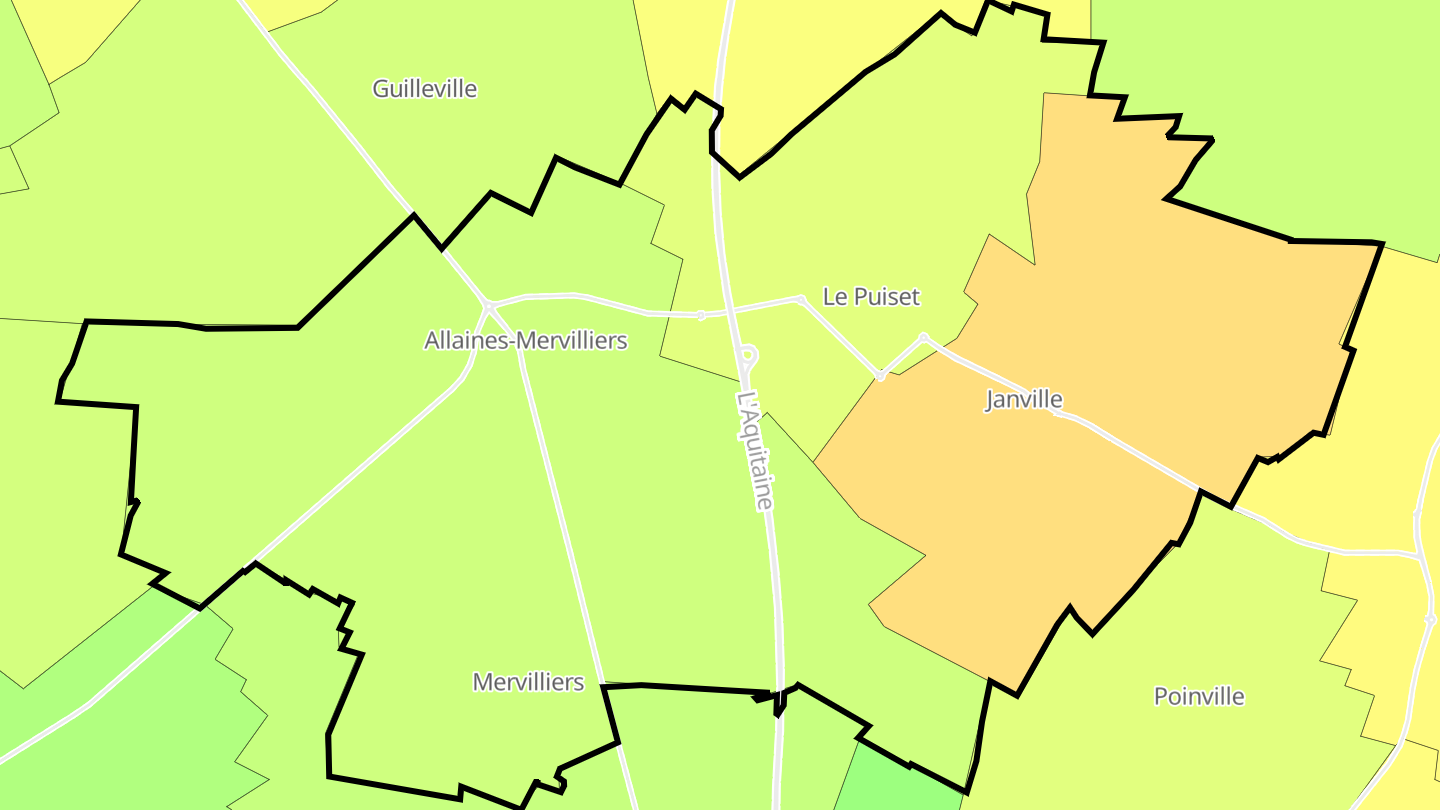 Carte des prix de l'immobilier Janville-en-Beauce
