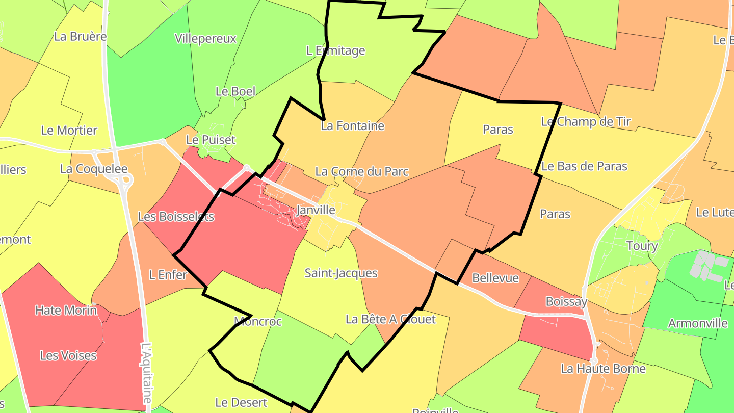 Carte des prix de l'immobilier Janville