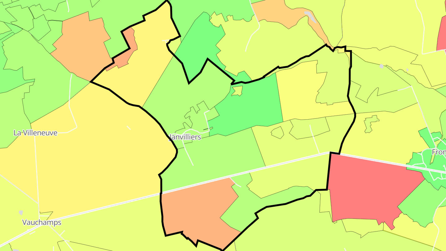 Carte des prix de l'immobilier Janvilliers