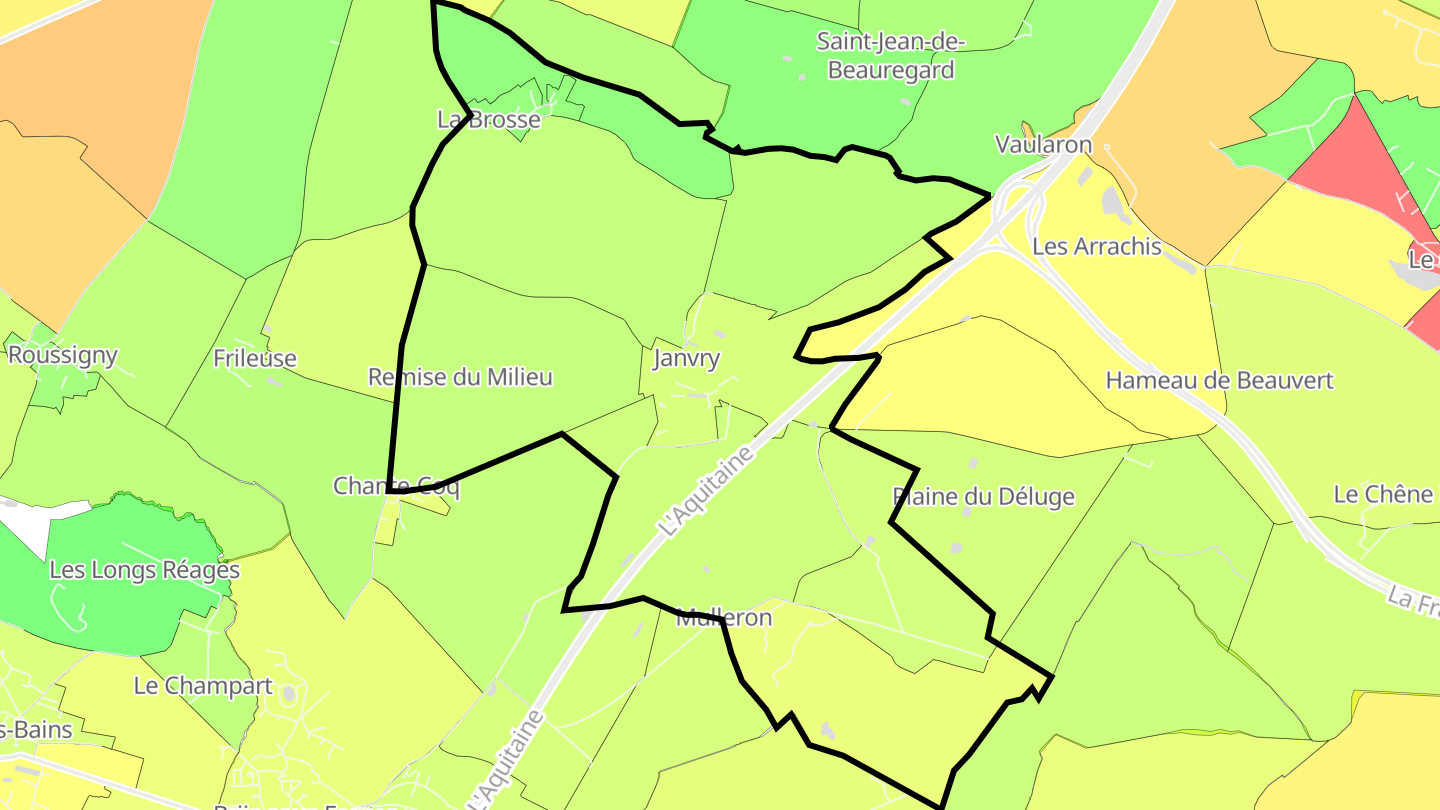 Carte des prix de l'immobilier Janvry