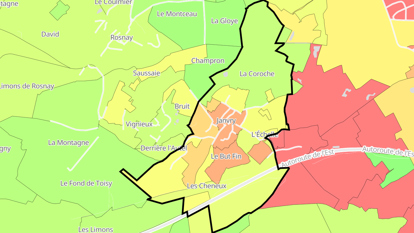 Carte des prix de l'immobilier Janvry
