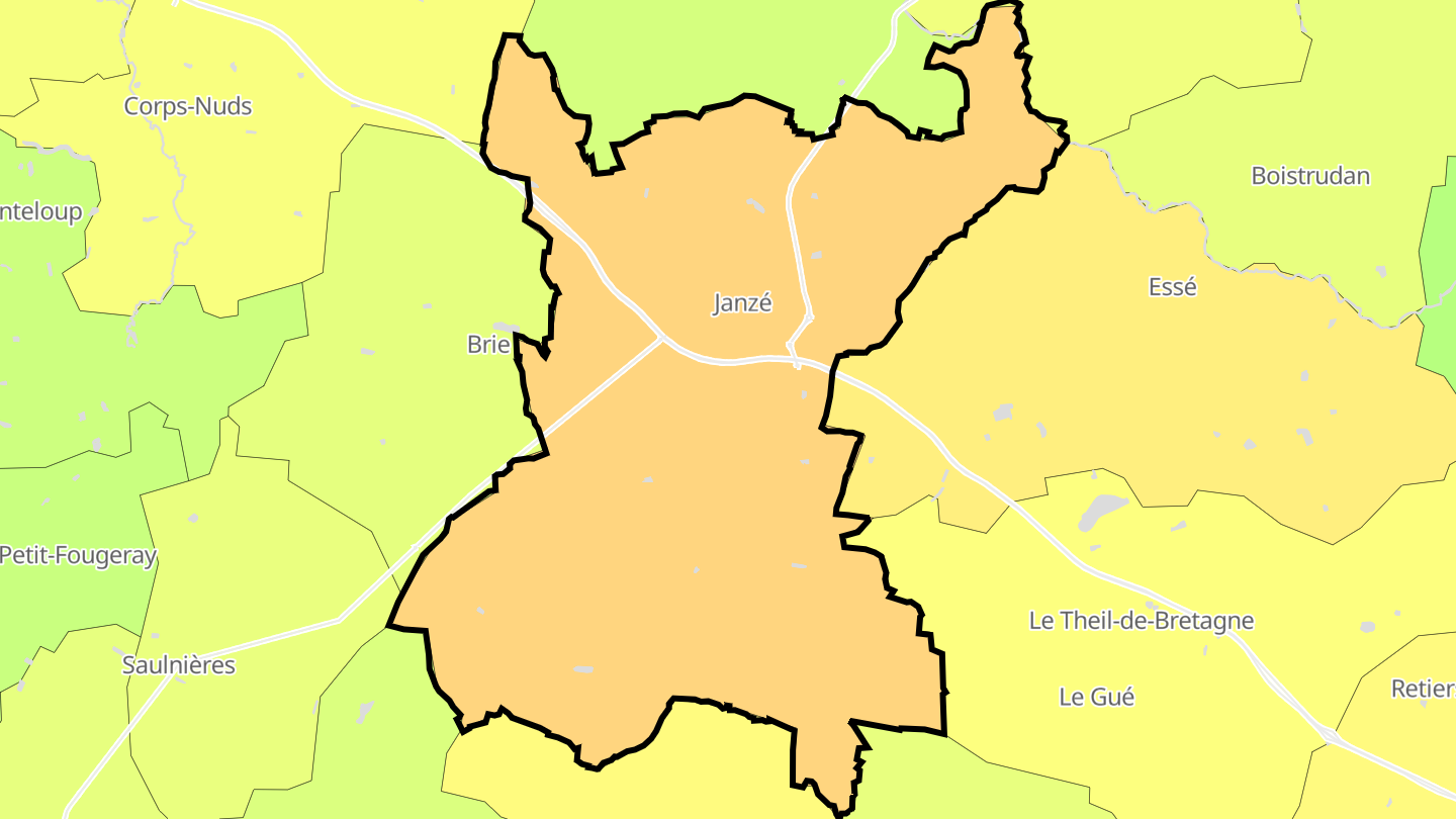 Carte des prix de l'immobilier Janzé