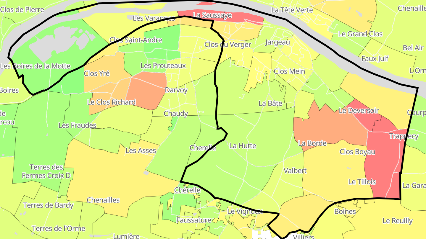 Carte des prix de l'immobilier Jargeau