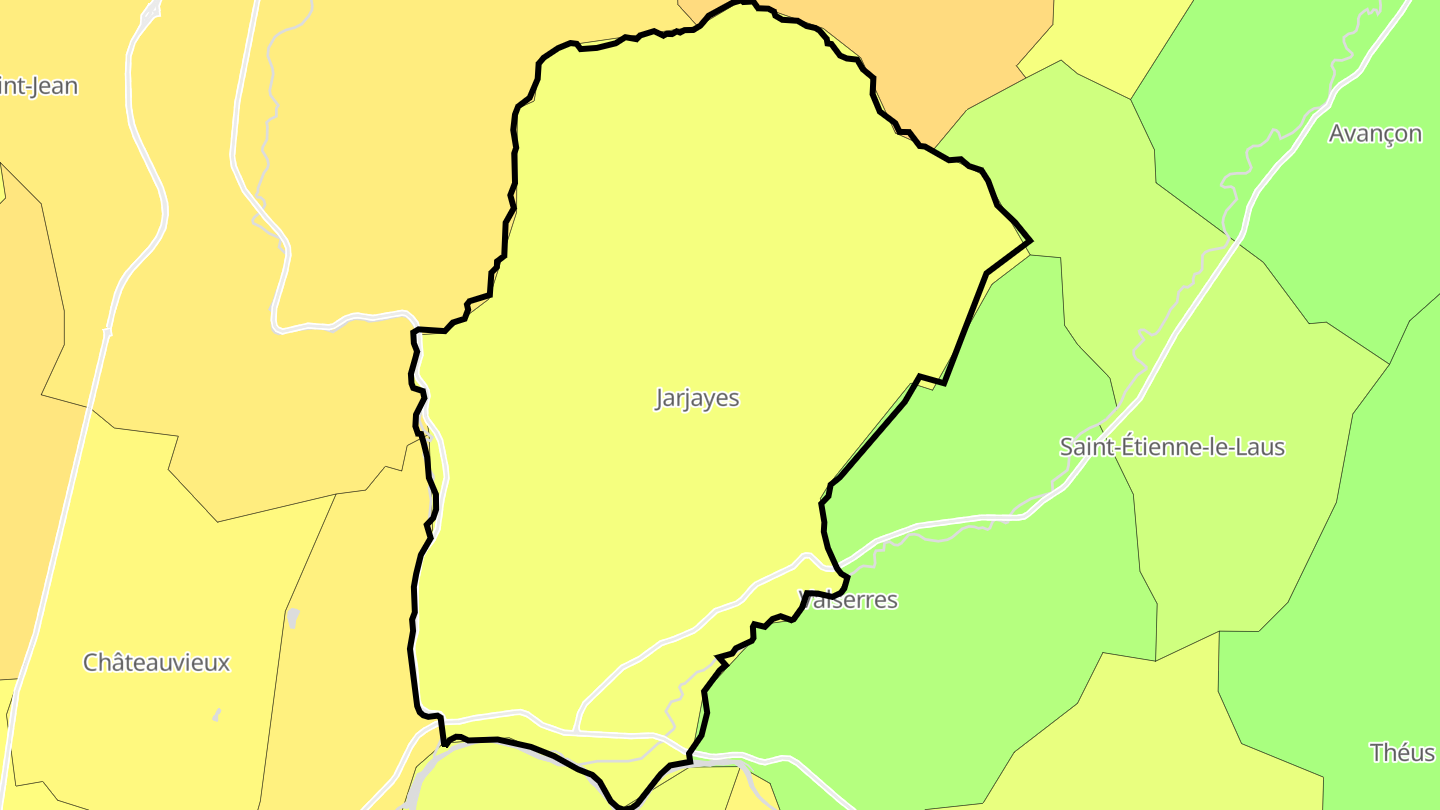 Carte des prix de l'immobilier Jarjayes