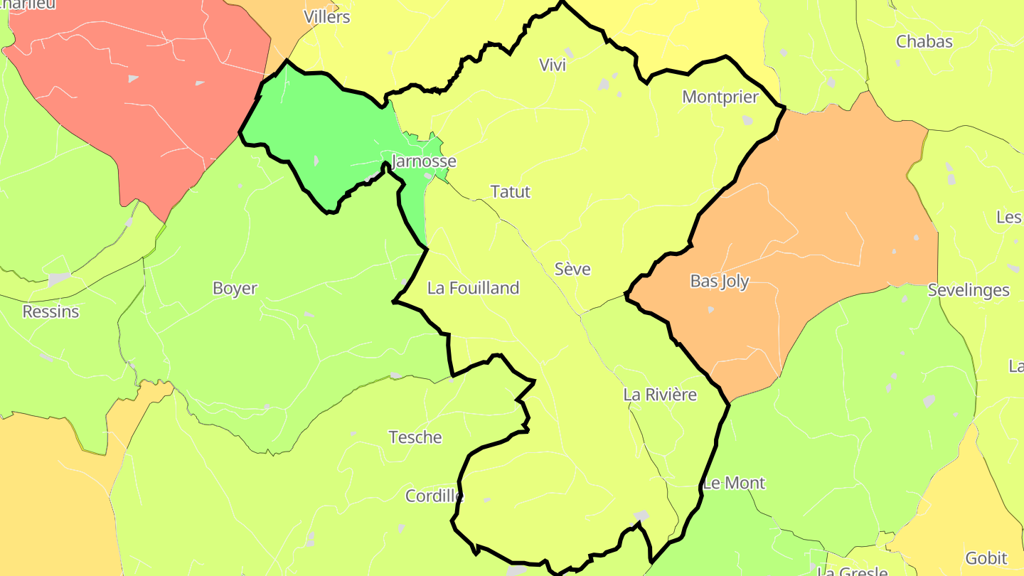 Carte des prix de l'immobilier Jarnosse