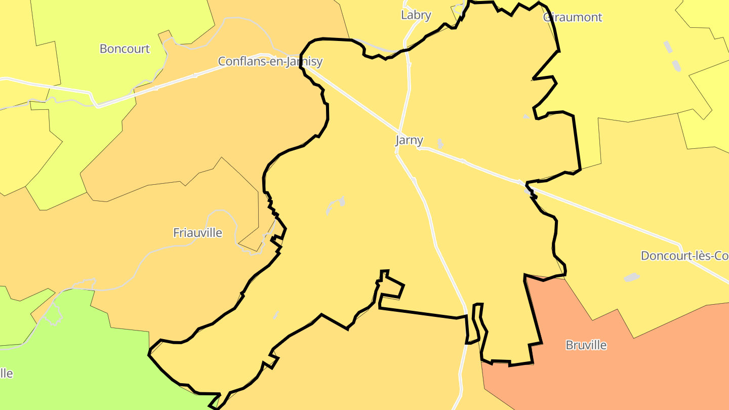 Carte des prix de l'immobilier Jarny