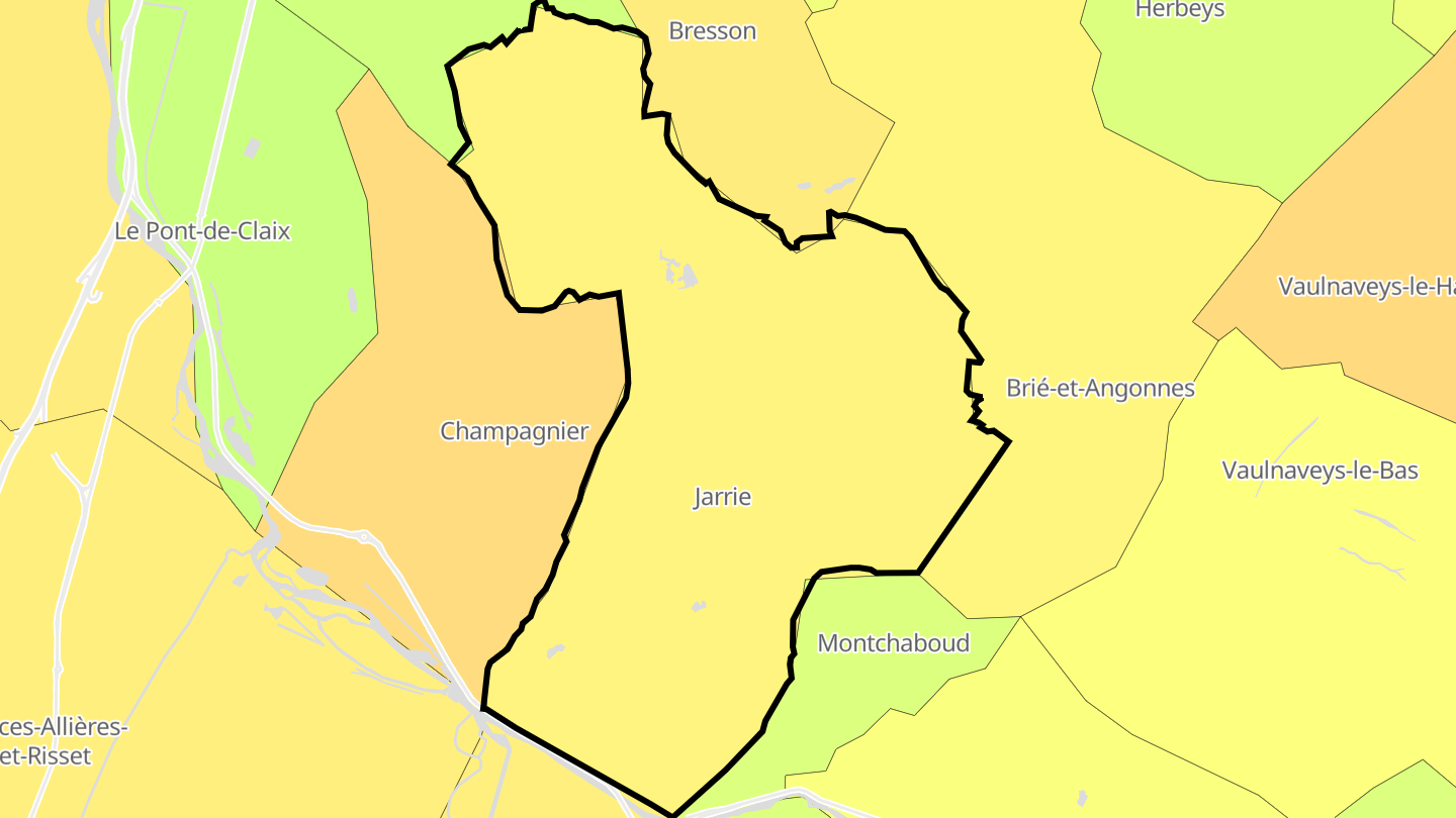 Carte des prix de l'immobilier Jarrie