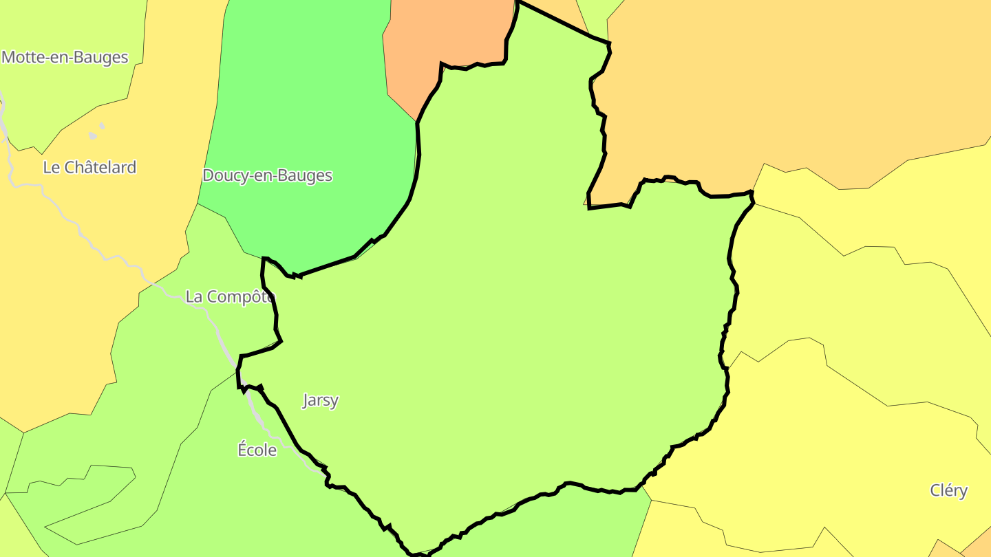 Carte des prix de l'immobilier Jarsy