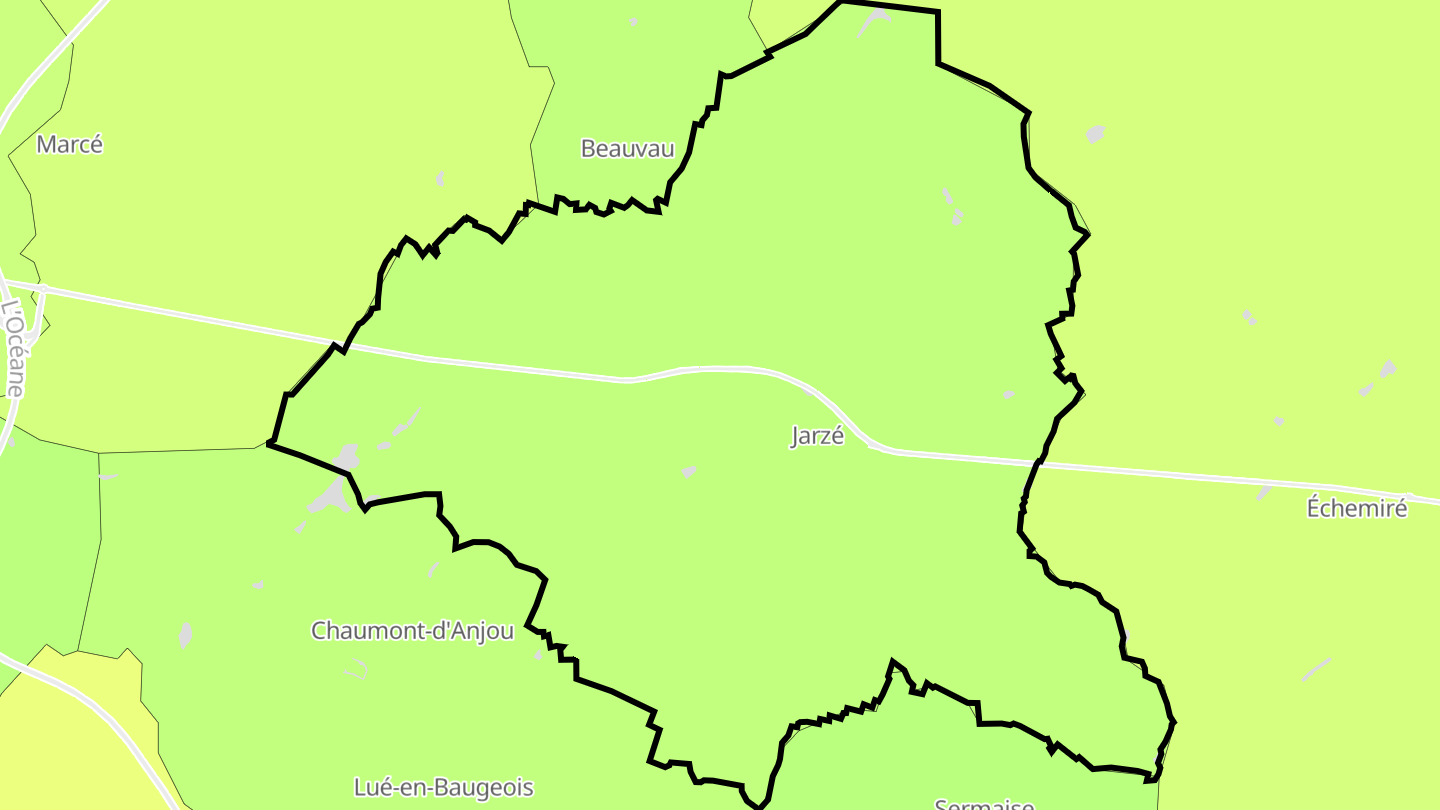 Carte des prix de l'immobilier Jarzé