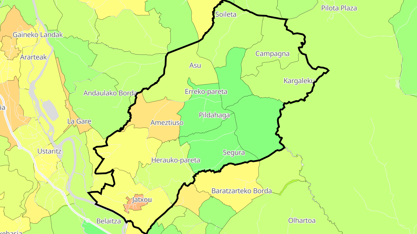 Carte des prix de l'immobilier Jatxou