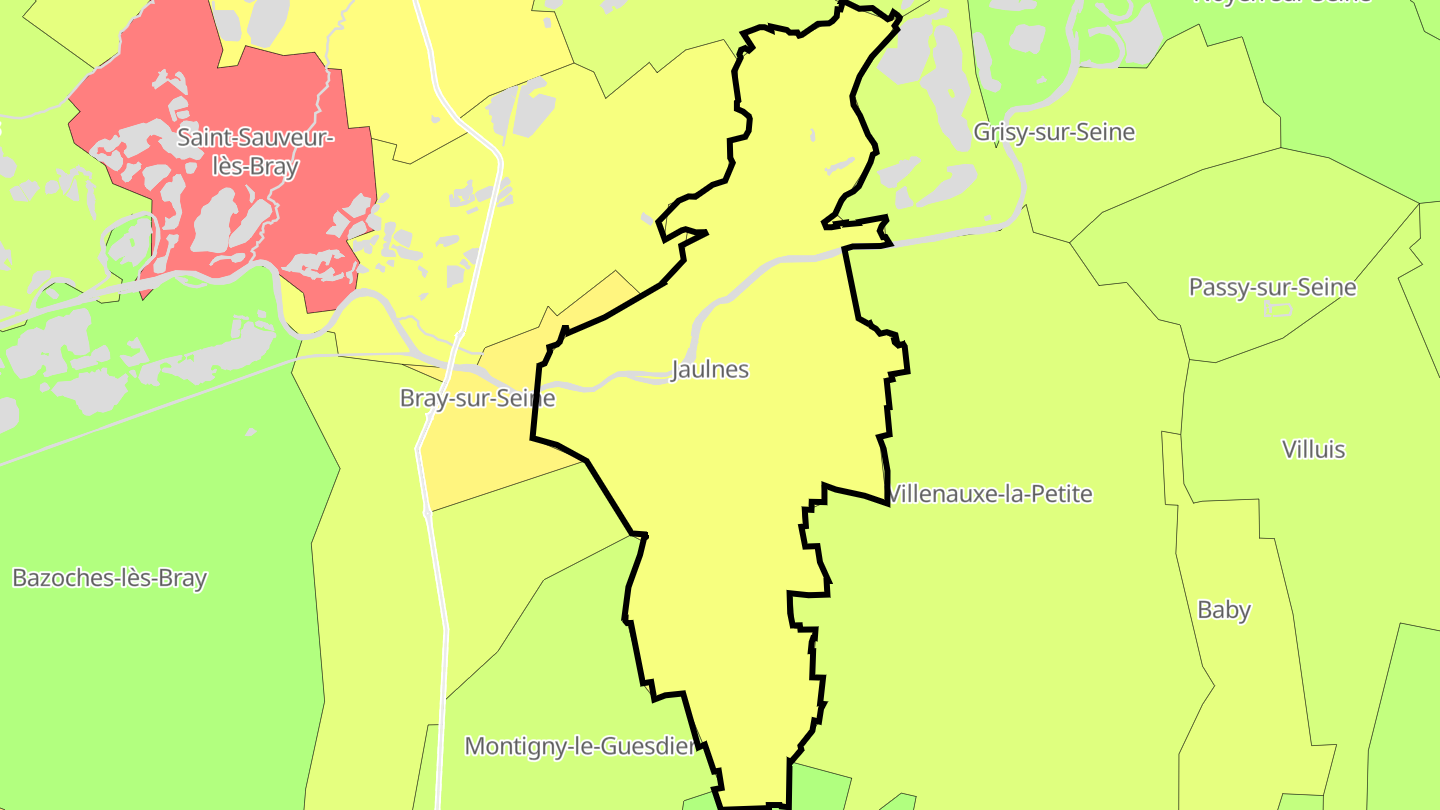 Carte des prix de l'immobilier Jaulnes