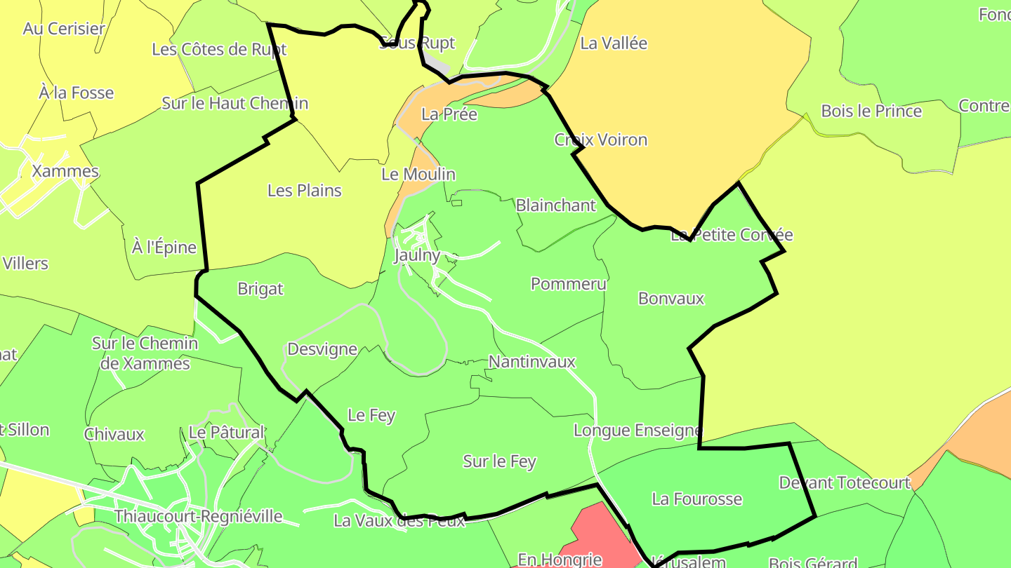 Carte des prix de l'immobilier Jaulny