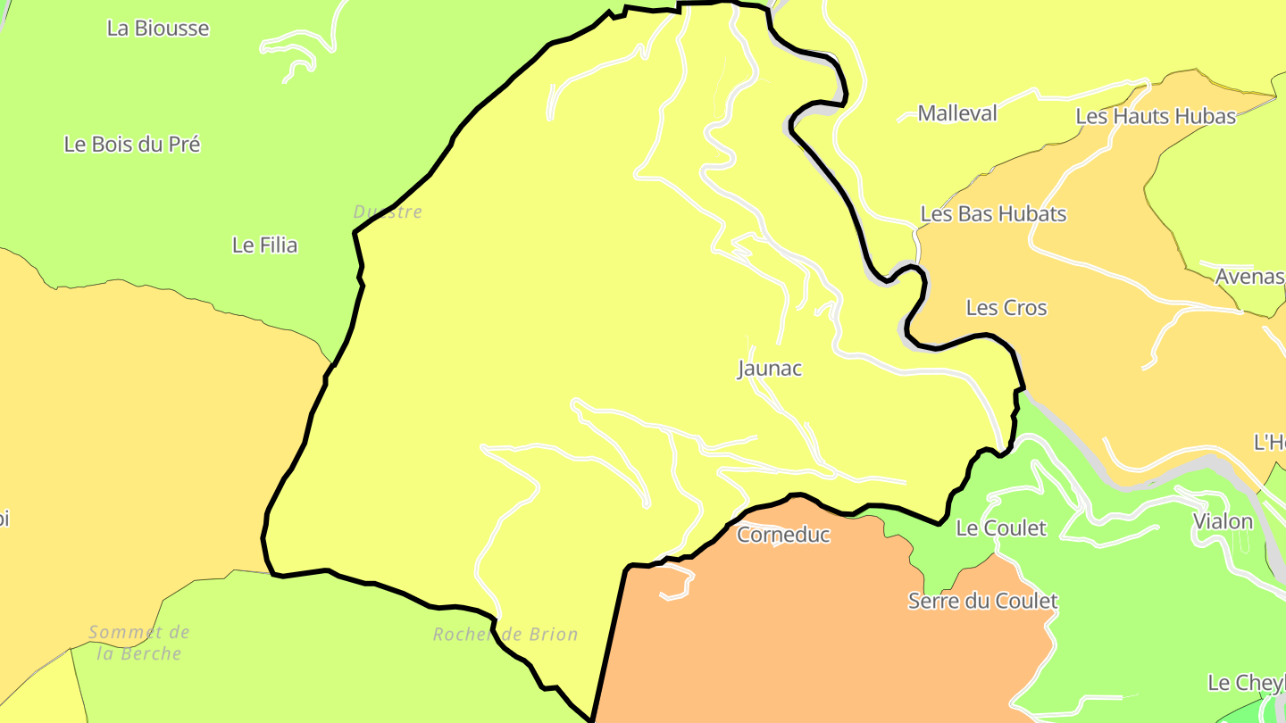 Carte des prix de l'immobilier Jaunac