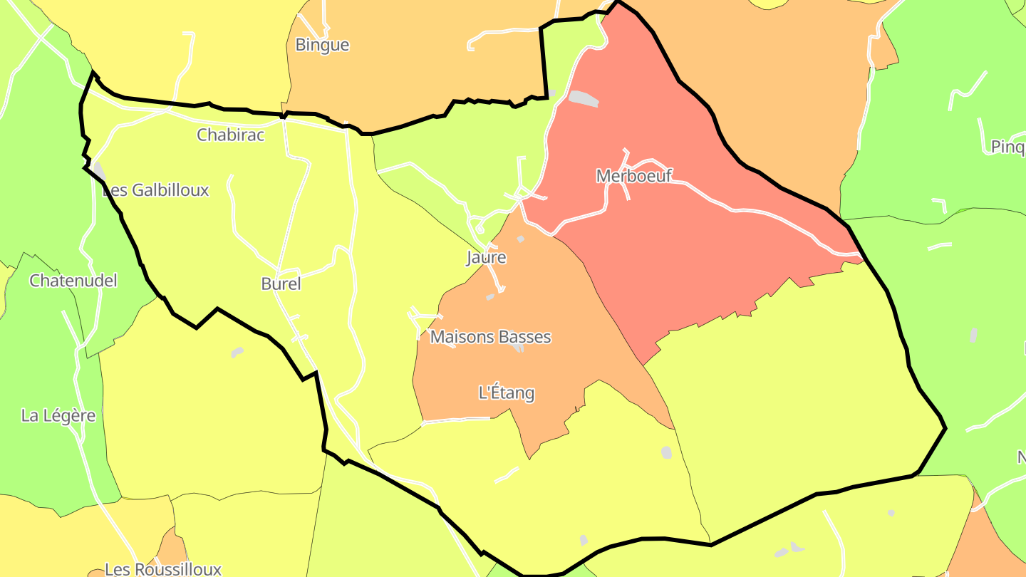 Carte des prix de l'immobilier Jaure