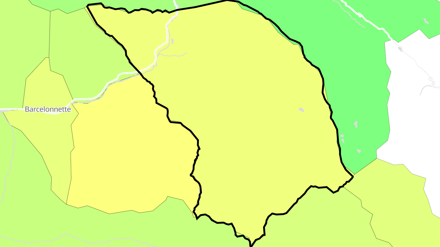 Carte des prix de l'immobilier Jausiers