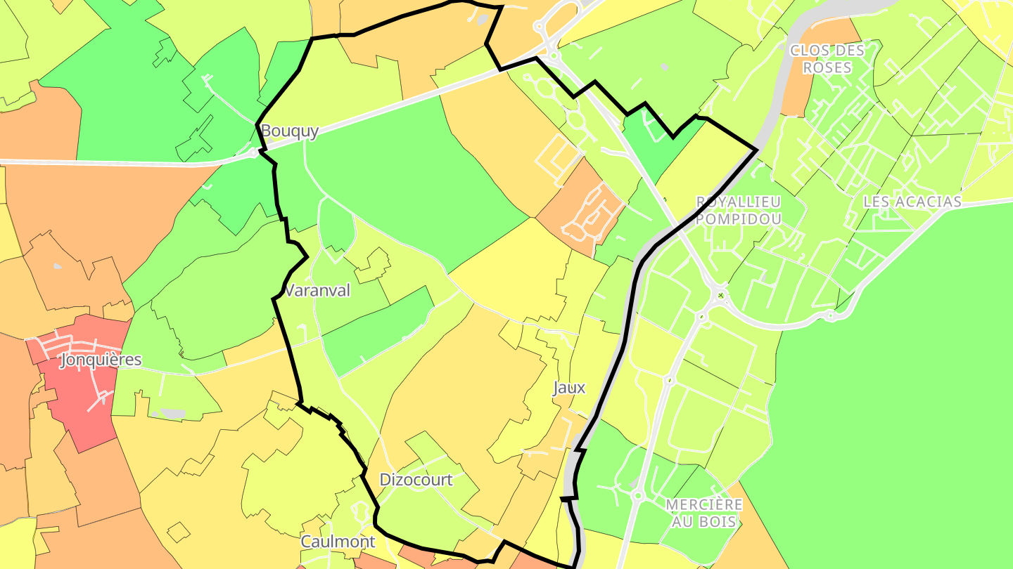 Carte des prix de l'immobilier Jaux