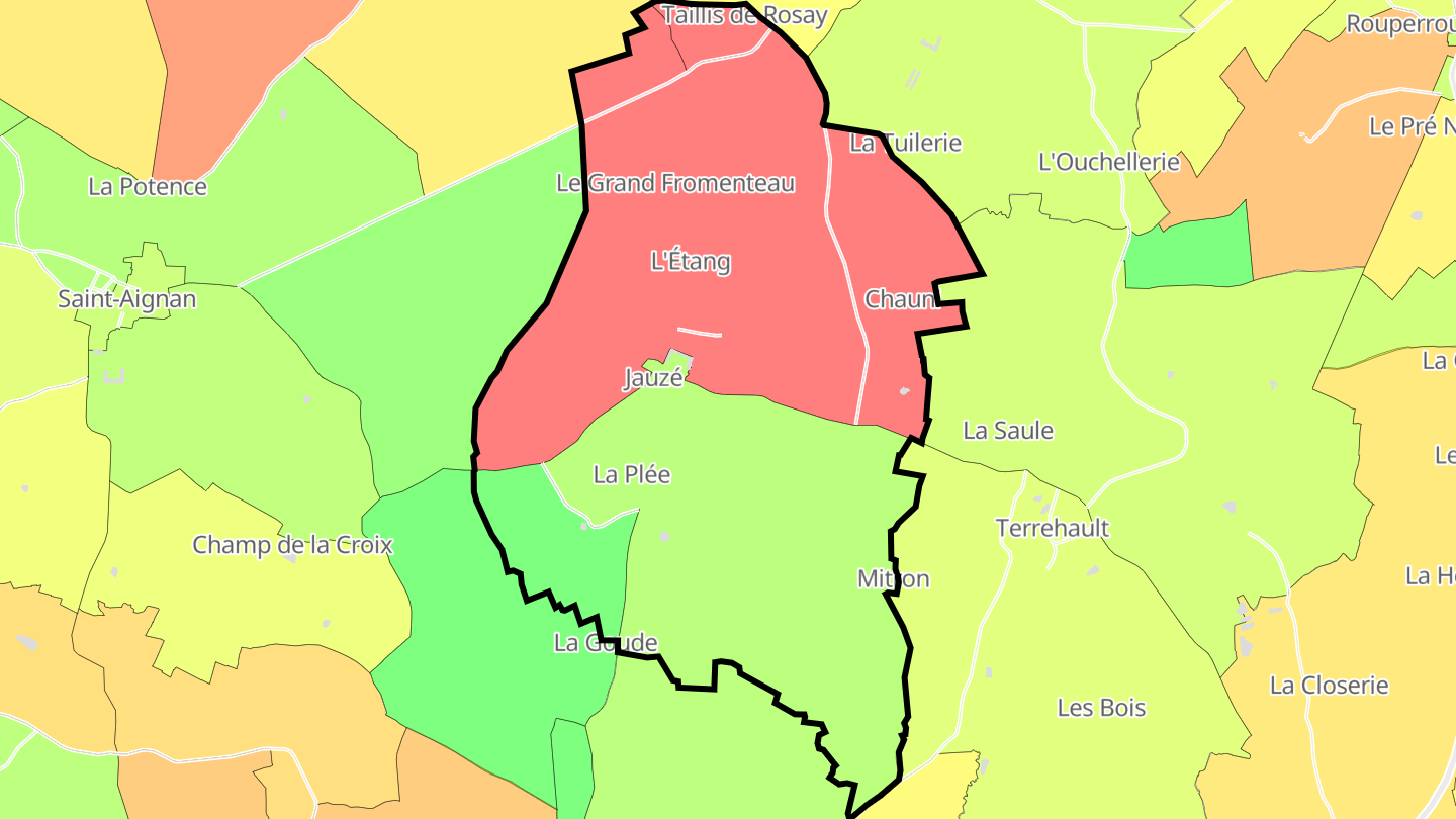 Carte des prix de l'immobilier Jauzé